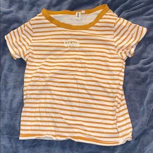 Yellow and white striped VANS shirt